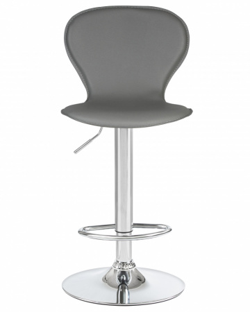Барный стул на газлифте DOBRIN ELISA серый экокожа, цвет основания хром