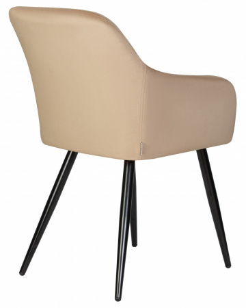 Обеденный стул DOBRIN 8266-LML ROBERT, черные матовые ножки, велюр V108-104 Мокко