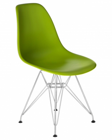 Обеденный стул DOBRIN DSR, ножки хром, цвет салатовый пластик (G-08)  