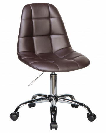 Офисное кресло для персонала DOBRIN MONTY LM-9800 коричневый, основание хромированная сталь