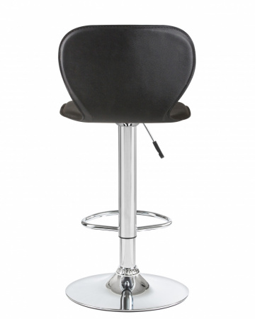 Барный стул на газлифте DOBRIN ELISA черный экокожа, цвет основания хром