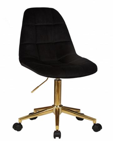 Офисное кресло для персонала DOBRIN MONTY GOLD LM-9800, чёрный велюр (MJ9-101)