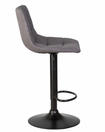 Барный стул на газлифте DOBRIN TAILOR BLACK LM-5017-BlackBase, серая ткань (188-55), черное основание сталь