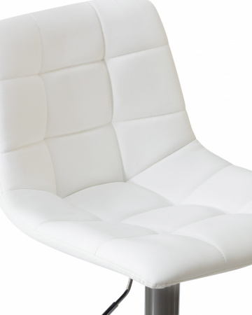 Барный стул на газлифте DOBRIN TAILOR LM-5017, белый PU, основание хромированная сталь