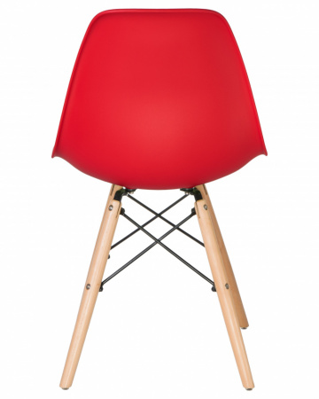 Обеденный стул DOBRIN DSW, ножки светлый бук, цвет красный (R-02) пластик 