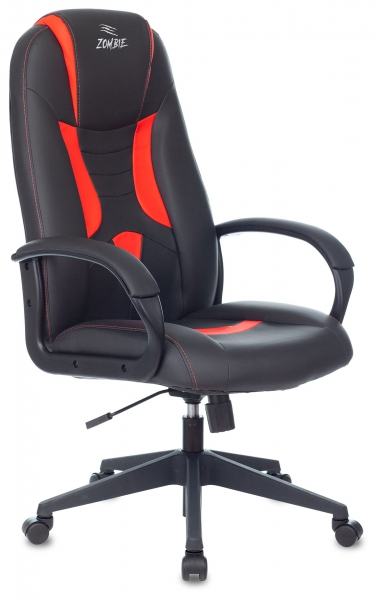 Кресло игровое Zombie 8 черный/красный эко.кожа