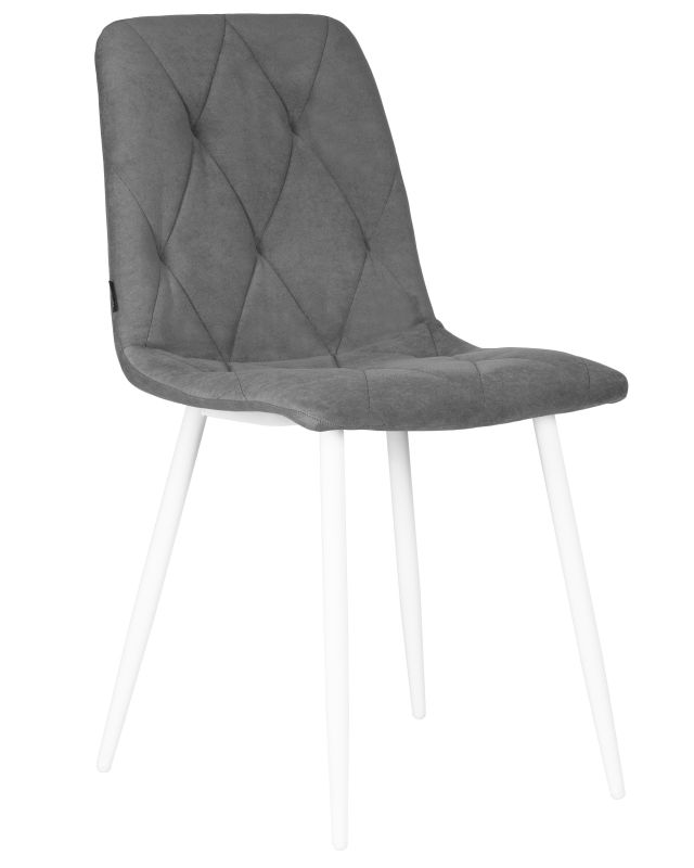 Обеденный стул DOBRIN CHILLY ROMBO, Серый Simple 33, основание белый
