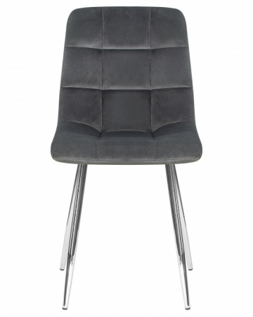 Обеденный стул DOBRIN ALEX, хром ножки, темно-серый велюр (V108-91)