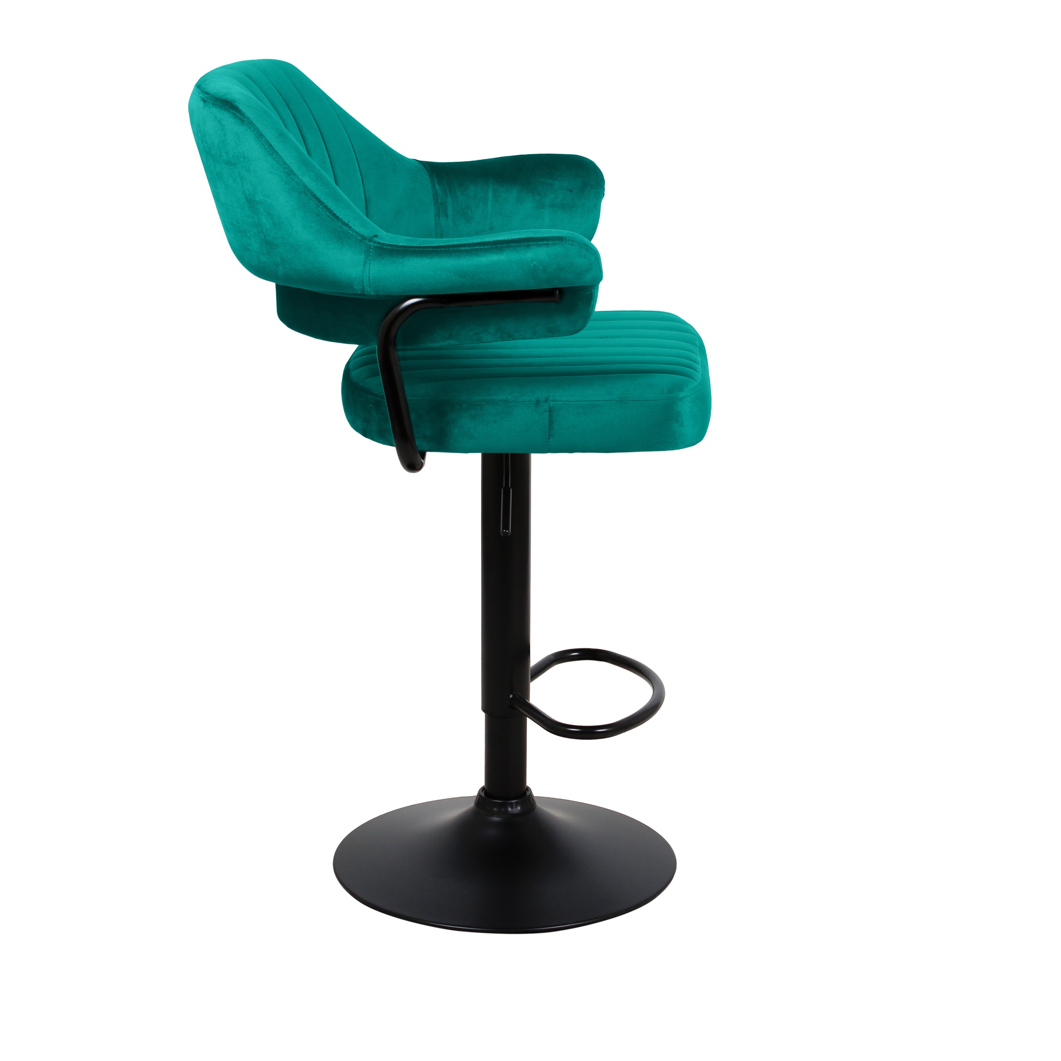Барный стул на газлифте КАНТРИ WX-2917 зеленый велюр, цвет основания черный