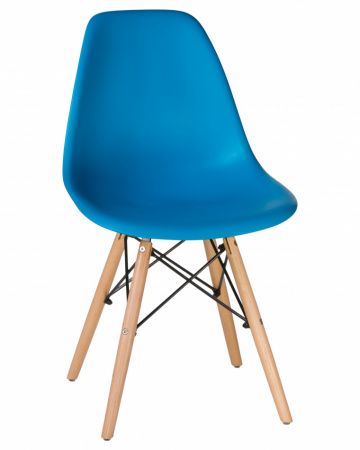 Обеденный стул DOBRIN DSW, ножки светлый бук, цвет голубой (BE-02) пластик 