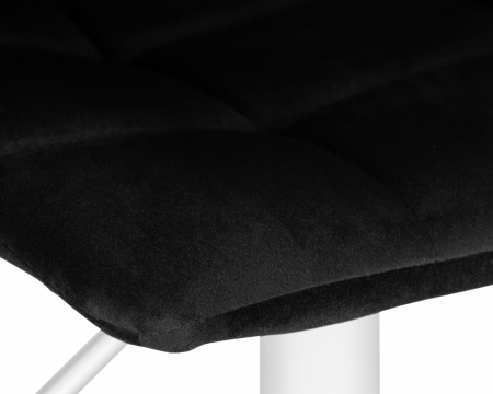 Барный стул на газлифте DOBRIN TAILOR WHITE LM-5017, черный велюр, белое основание