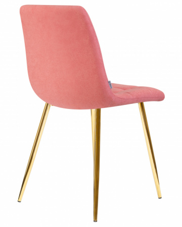 Обеденный стул DOBRIN ALEX, золотые ножки, розовая ткань (UF860-05B)