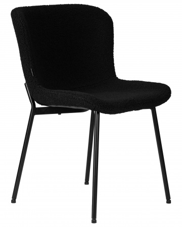 Обеденный стул DOBRIN MILO LML-7404, черные ножки, черный букле (UF992-12)