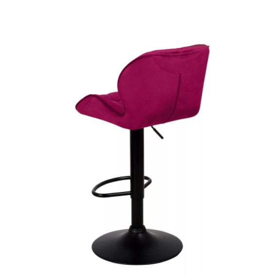 Барный стул на газлифте КРИСТАЛЛ бордовый велюр, цвет основания черный