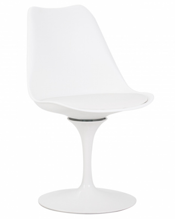 Обеденный стул DOBRIN TULIP LMZL-PP635E, белое основание, цвет белый (W-02)