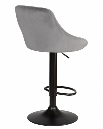 Барный стул на газлифте DOBRIN LOGAN BLACK LM-5007 серый велюр (MJ9-75)