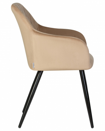 Обеденный стул DOBRIN 8266-LML ROBERT, черные матовые ножки, велюр V108-104 Мокко