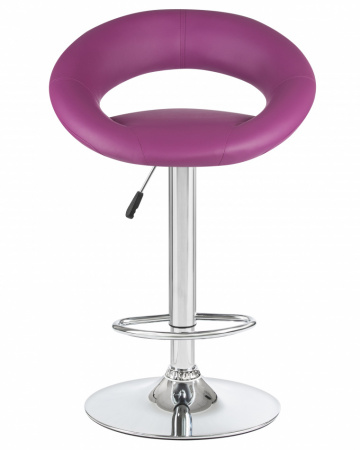 Барный стул на газлифте DOBRIN MIRA фиолетовый экокожа, основание хром