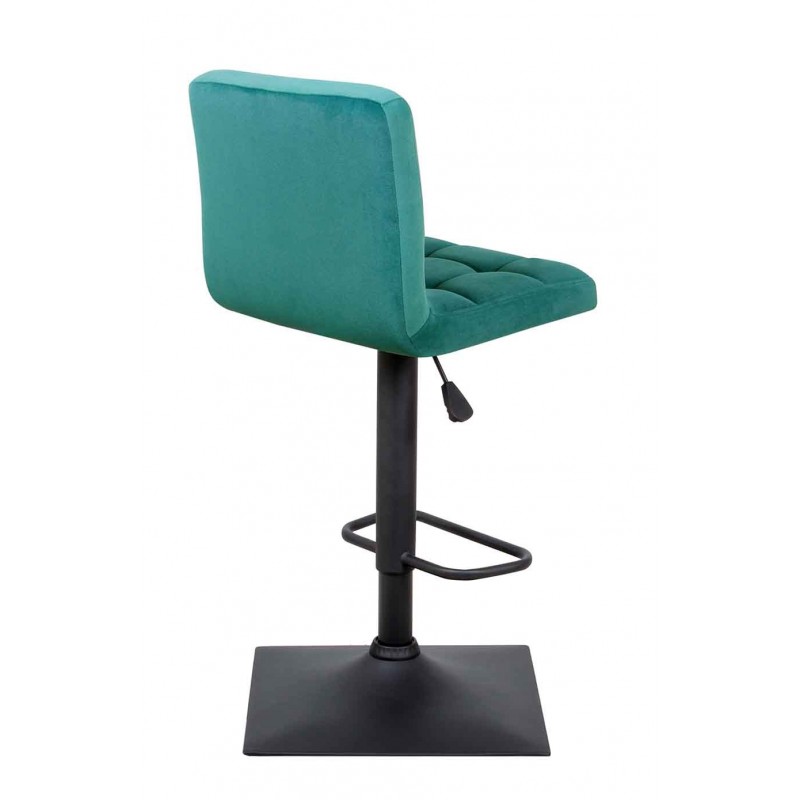 Барный стул на газлифте КУРТ зеленый велюр, черное основание 