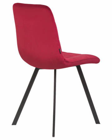 Обеденный стул DOBRIN ALEX SQUARE, черные матовые ножки, бордовый велюр (V108-85)