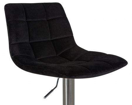 Барный стул на газлифте DOBRIN TAILOR LM-5017, черный велюр, основание хромированная сталь
