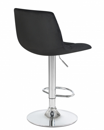 Барный стул на газлифте DOBRIN TAILOR LM-5017, черный велюр, основание хромированная сталь