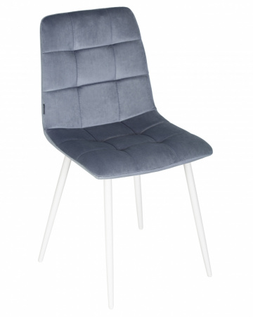 Обеденный стул DOBRIN CHILLY, Серо-голубой Holland 14, основание белое
