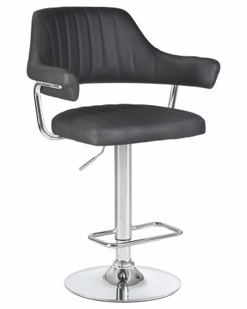 Барный стул на газлифте DOBRIN CHARLY LM-5019, цвет серый, основание хром 