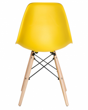 Обеденный стул DOBRIN DSW, ножки светлый бук, цвет жёлтый (Y-01) пластик 