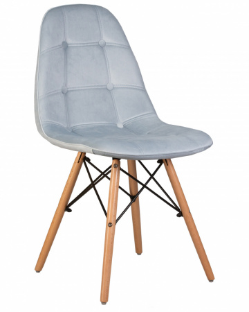 Обеденный стул DOBRIN BENNET, ножки светлый бук, пудрово-голубой велюр (HLR-15)