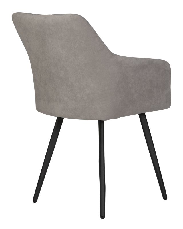 Обеденный стул DOBRIN ROBY, цвет сиденья Catania Smoke велюр, цвет основания черный муар