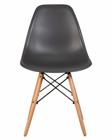 Обеденный стул DOBRIN DSW, ножки светлый бук, цвет тёмно-серый (GR-04) пластик 