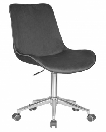 Кресло офисное для персонала DOBRIN DORA LM-9518, серый велюр (1922-19), основание хромированная сталь