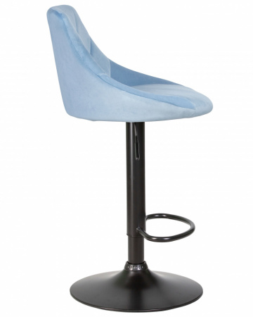 Барный стул на газлифте DOBRIN LOGAN BLACK LM-5007_BlackBase, пудрово-голубой велюр (MJ9-74), черное основание