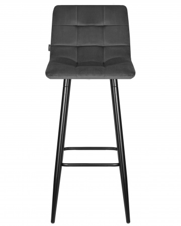 Барный стул DOBRIN NICOLE LML-8078, черные матовые ножки, темно-серый велюр (108-91)