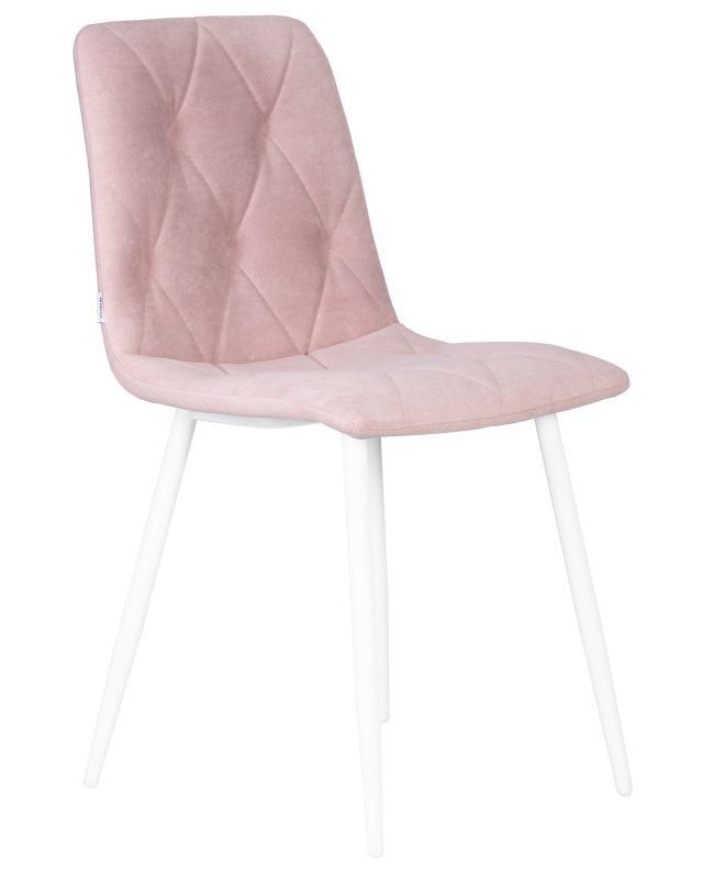 Обеденный стул DOBRIN CHILLY ROMBO, Розовый Simple 03, основание белый