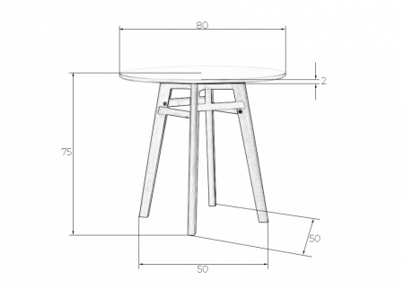 Стол для кухни DOBRIN ALBERT`80 LMZL-TD58, белая столешница, основание светлый бук