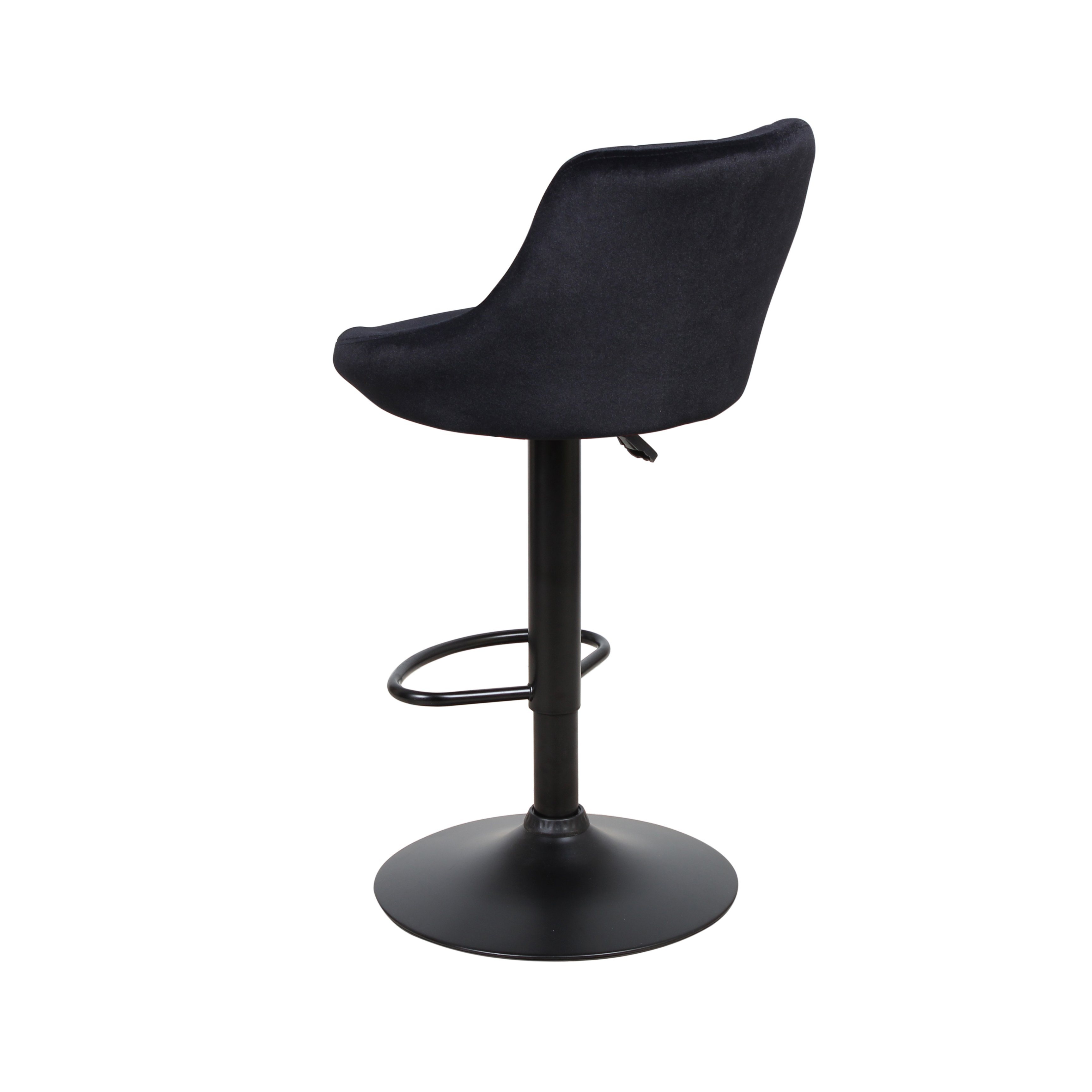 Барный стул на газлифте ПРЕСТИЖ WX-2397 черный велюр, цвет основания черный