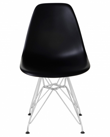 Обеденный стул DOBRIN DSR, ножки хром, цвет чёрный пластик (B-03)  