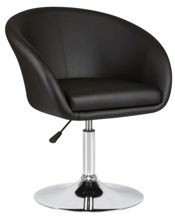 Кресло дизайнерское DOBRIN EDISON LM-8600, черный PU, основание хромированная сталь