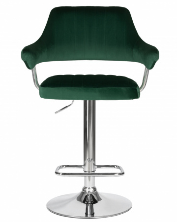 Барный стул на газлифте DOBRIN CHARLY LM-5019 зеленый велюр (MJ9-88), цвет основания хром