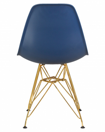 Обеденный стул DOBRIN DSR, ножки золотые, цвет тёмно-синий пластик (BE-12)  