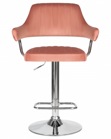 Барный стул на газлифте DOBRIN CHARLY LM-5019, пудрово-розовый велюр (MJ9-32), цвет основания хром