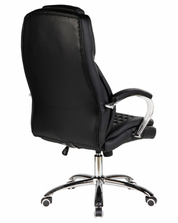 Офисное кресло для руководителей DOBRIN CHESTER LMR-114B, черный, хром сталь