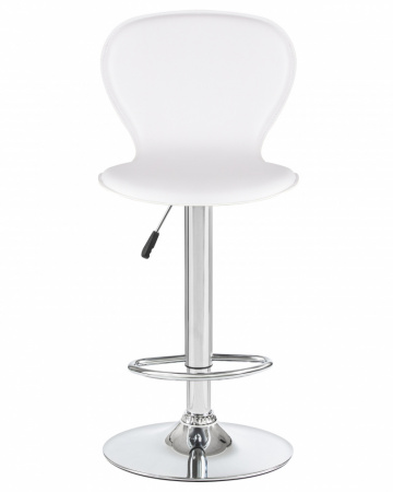 Барный стул на газлифте DOBRIN ELISA белый экокожа, цвет основания хром