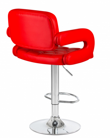 Барный стул на газлифте DOBRIN TIESTO LM-3460, красный экокожа, цвет основания хром 