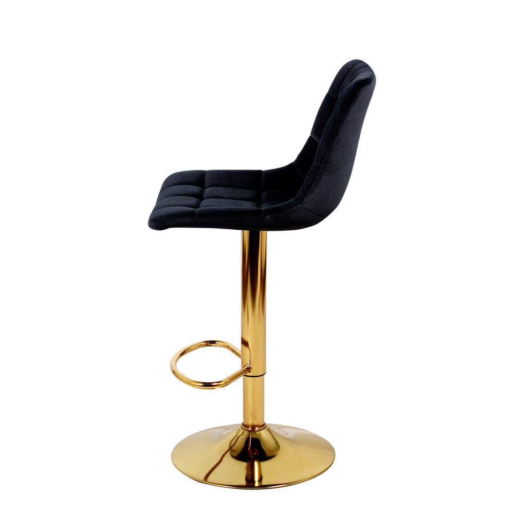 Барный стул на газлифте ДИЖОН WX-2822 черный велюр, цвет основания золотой