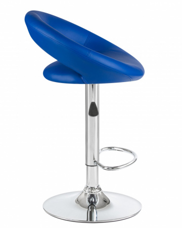 Барный стул на газлифте DOBRIN MIRA синий экокожа, основание хром