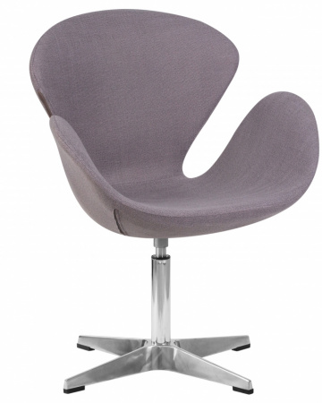 Кресло дизайнерское DOBRIN SWAN LMO-69A, серая ткань IF11, алюминиевое основание