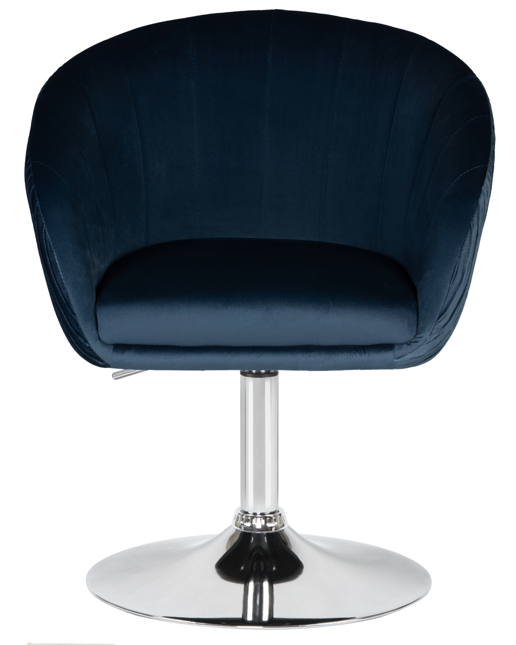 Кресло дизайнерское DOBRIN EDISON LM-8600, синий велюр (1922-20), основание хромированная сталь